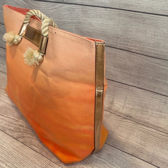 Orange Victoria Secret Bag Tote Canvas - Picture 8 of 10